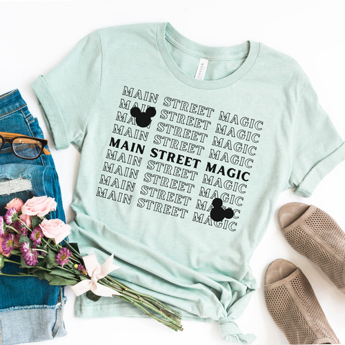 Main Street Magic Stacked Tee Black Ink