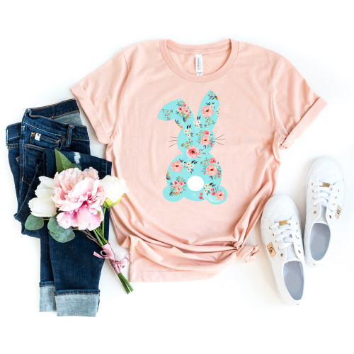 Floral Easter Bunny Tee Floral Easter Bunny Tee