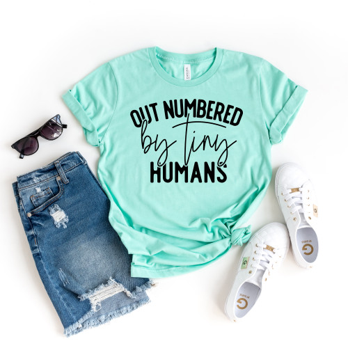 Outnumbered By Tiny Humans Tee Black Ink