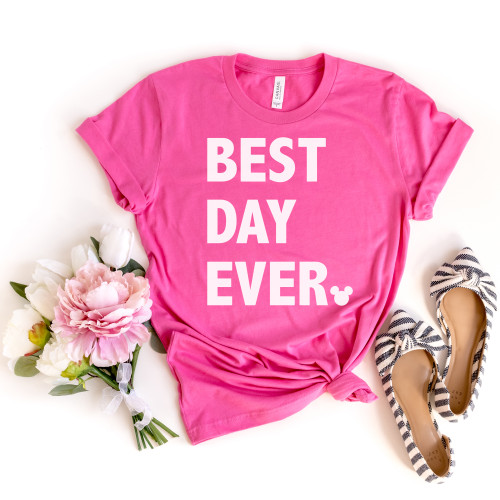 Block Letter Best Day Ever Tee White Ink Block Letter Best Day Ever Tee White Ink