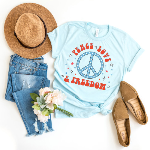 Peace Love Freedom Patriotic Tee
