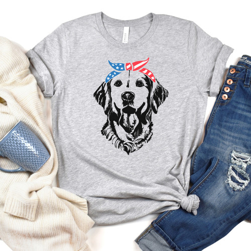Patriotic Golden Retriever Tee