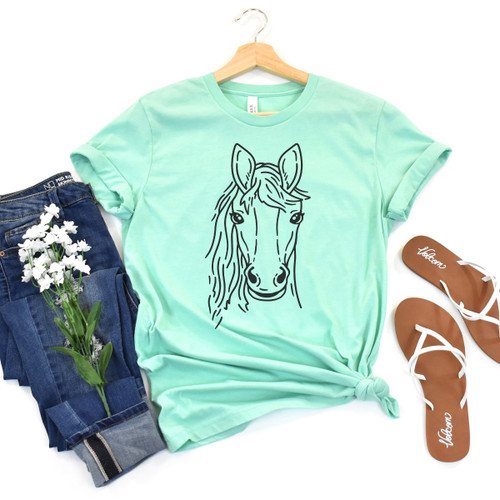 Horse Outline Tee Black Ink