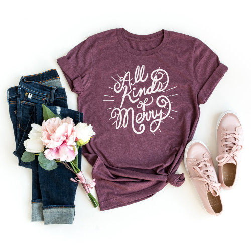 All Kinds Of Merry Tee White Ink