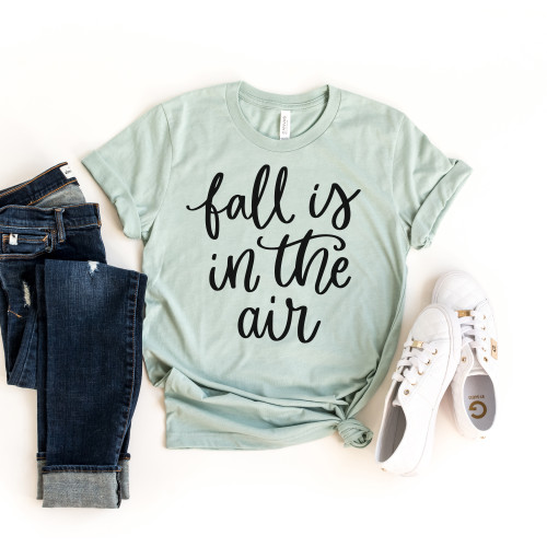 Fall Is In The Air Cursive Tee Black Ink