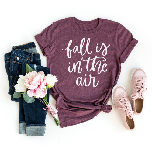 Fall Is In The Air Cursive Tee White Ink Fall Is In The Air Cursive Tee White Ink