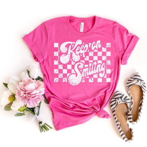 Keep On Smiling Tee White Ink