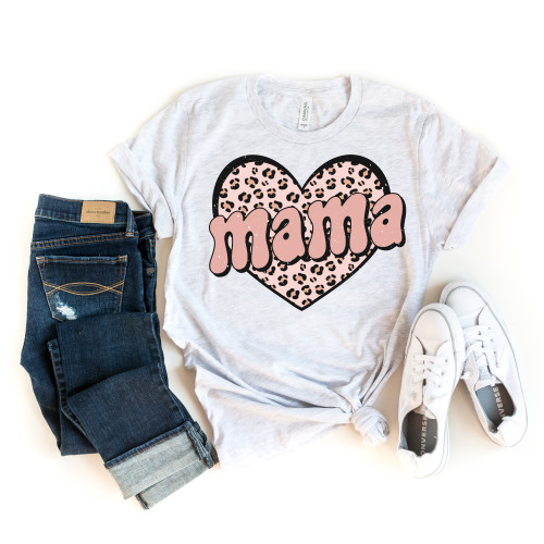 Mama Leopard Heart Tee