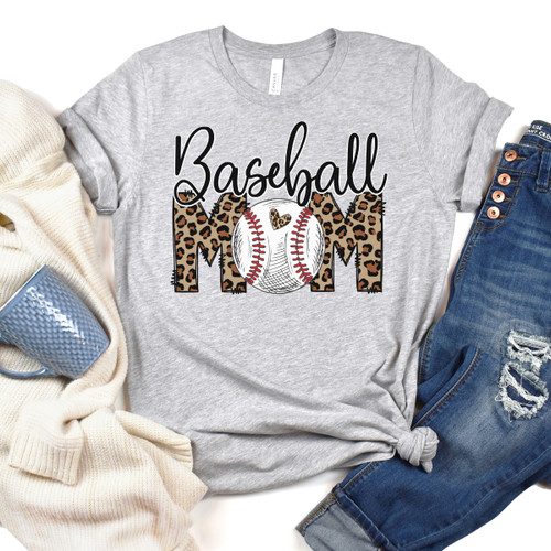 Leopard Print Baseball Mom Tee