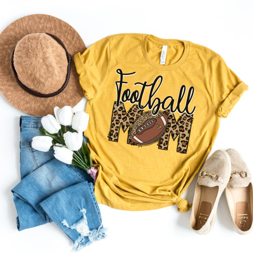 Leopard Print Football Mom Tee Leopard Print Football Mom Tee