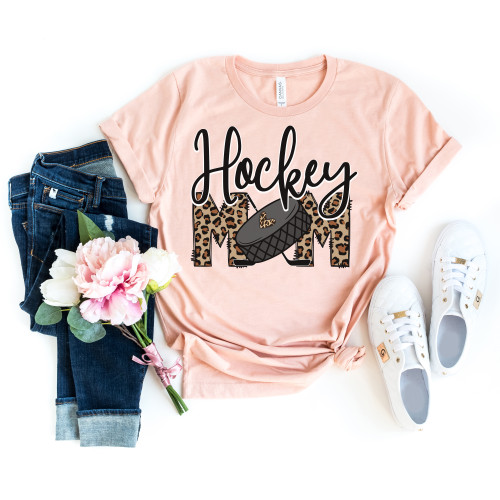 Leopard Print Hockey Mom Tee