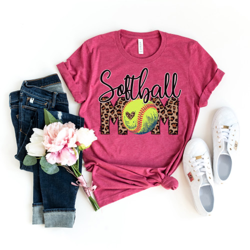 Leopard Print Softball Mom Tee Leopard Print Softball Mom Tee