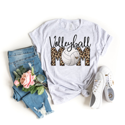 Leopard Print Volleyball Mom Tee Leopard Print Volleyball Mom Tee