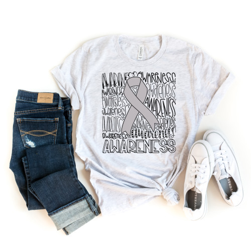 Silver Awareness Ribbon Tee Silver Awareness Ribbon Tee