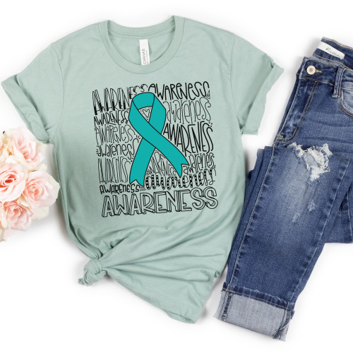 Turquoise Awareness Ribbon Tee