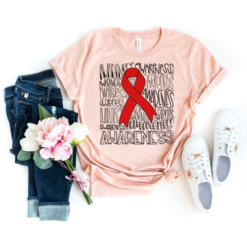 Red Awareness Ribbon Tee Red Awareness Ribbon Tee