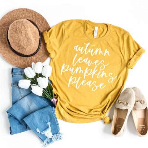 Autumn Leaves Tee White Ink