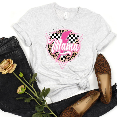 Checkered and Leopard Mama Tee