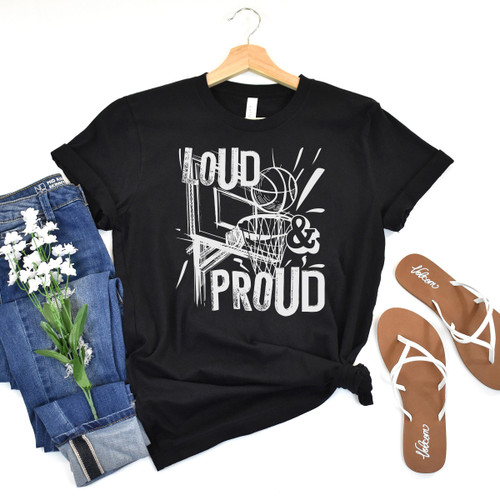 Loud and Proud Basketball Tee White Ink