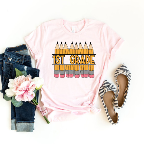 First Grade Pencils Tee First Grade Pencils Tee