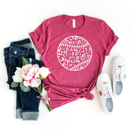 Cheetah Print Baseball Tee White Ink