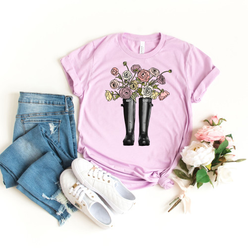 Floral Rainboots Tee