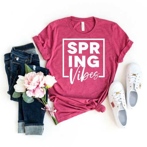 Spring Vibes Tee White Ink