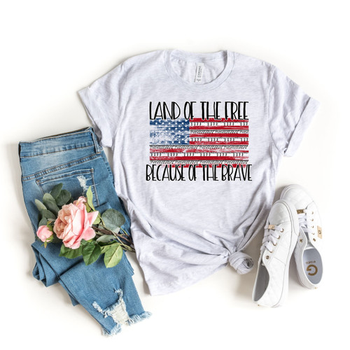 Land Of The Free Because Of The Brave Flag Tee