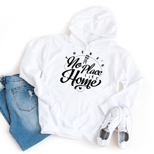 There's No Place Like Home Baseball Hoodie Black Ink