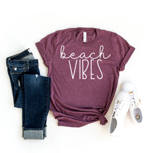 Beach Vibes Tee White Ink