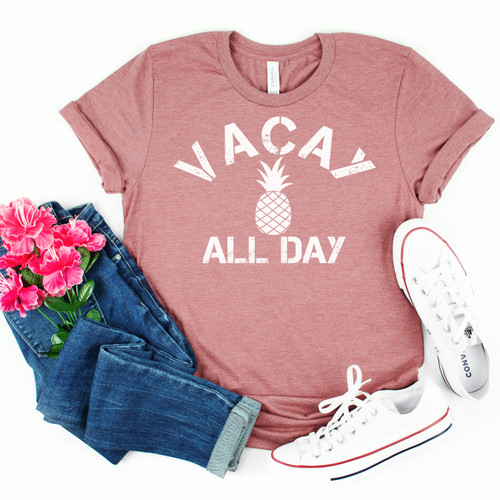 Vacay All Day Tee White Ink