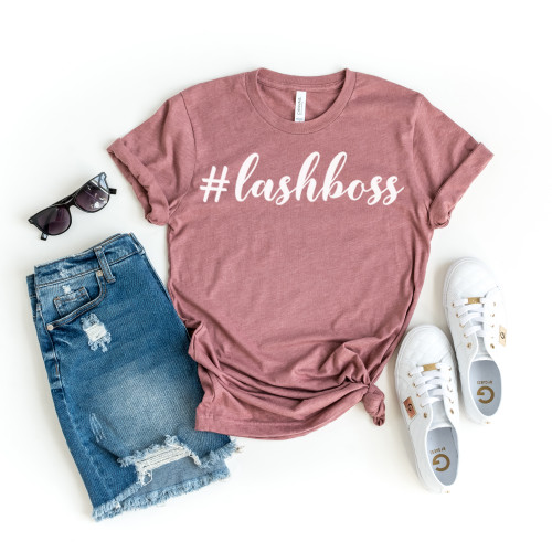 Hashtag Lash Boss Tee White Ink