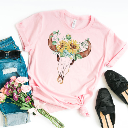 Sunflower Bull Skull Tee