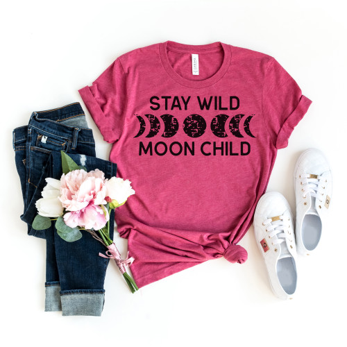 Stay Wild Moon Child Tee Black Ink