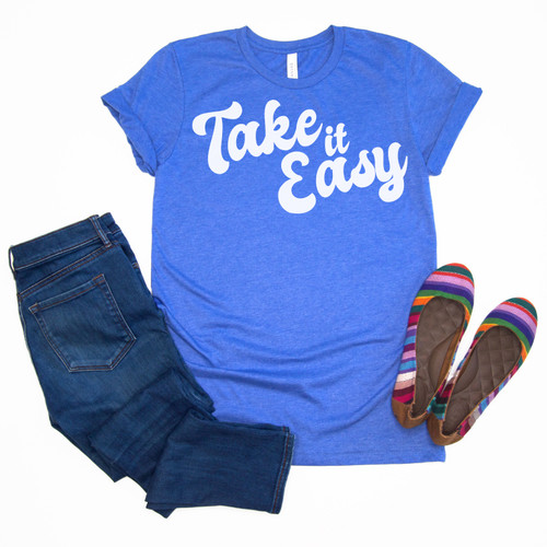 Take It Easy Tee White Ink