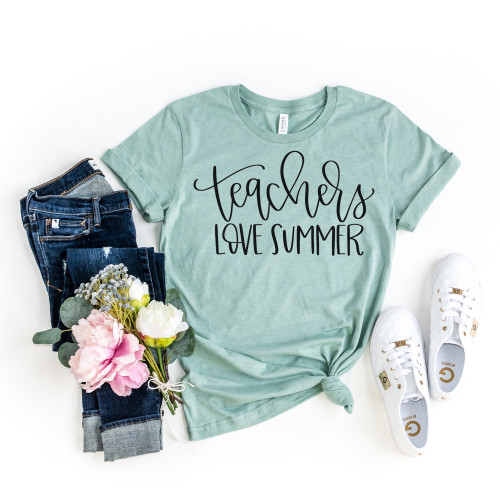 Teachers Love Summer Tee Black Ink Teachers Love Summer Tee Black Ink