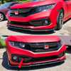 19-20 Civic Front Bumper Lip 3 pc IK Style (Carbon Color)