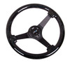 NRG Steering Wheel Black Wood Sparkle 350mm Black Spoke 3" Deep Dish