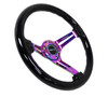 NRG Steering Wheel Classic Black Wood Grain 350mm Neochrome 3" Deep Dish