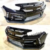 16-21 Honda Civic Type R Style Front Bumper Pearl Black with Grill New Style Caps 