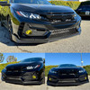 16-21 Honda Civic Type R Style Front Bumper Pearl Black with Grill New Style Caps 