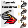 2017-2021 Honda Civic Hatchback Mugen Style LED Tail Lights w/ Sequential Turn Signal Clear Lens/ White 