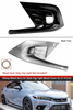 22-24 Honda Civic Aero Fin Style Gloss Black Fog Light Lamp Bezel Cover Kit