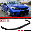 22-24 Honda Civic 11th Gen MC V2 Style Gloss Black Front Bumper Lip Splitter