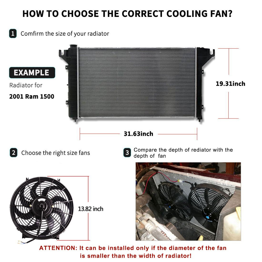 12" Slim Radiator Fan