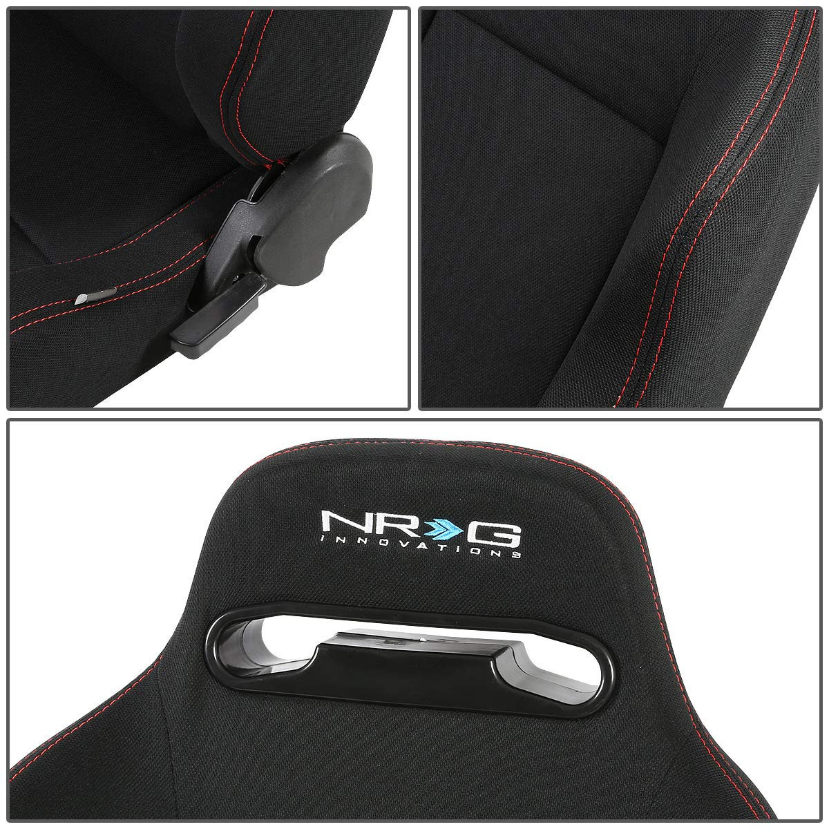 NRG Type R Style Universal Racing Seat (Black) "SET"