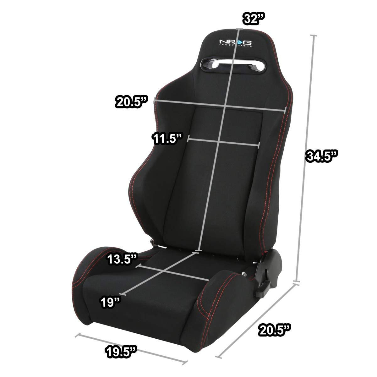 NRG Type R Style Universal Racing Seat (Black) "SET"