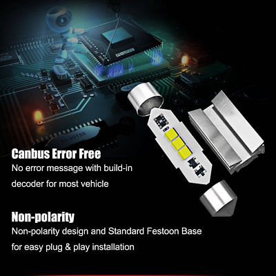 28mm LED Car Reading Light Roof Lamp 6000K 1 Year Warranty Canbus Free