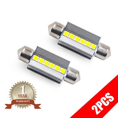 39MM C5W White LED Festoon Interior Bulbs Dome Map Light 6000K Cool White