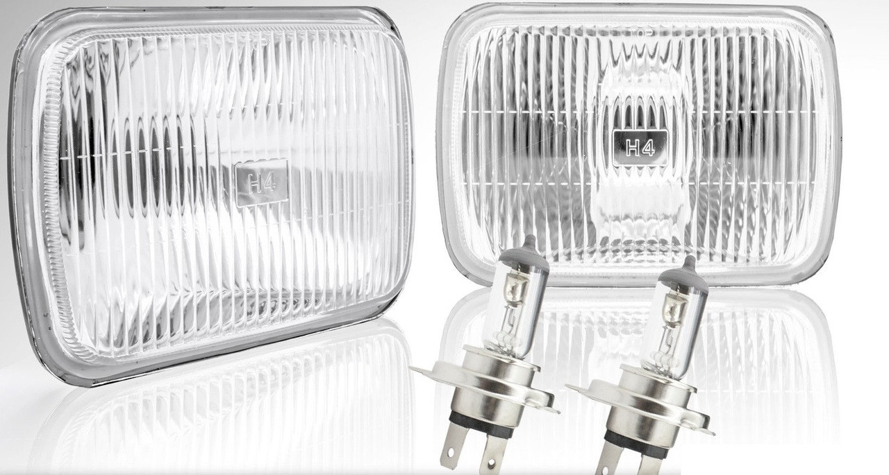 H6054 / H6052 / H6014 Head Light Glass Housing Lamp Conversion Chrome - 7x6 PAIR